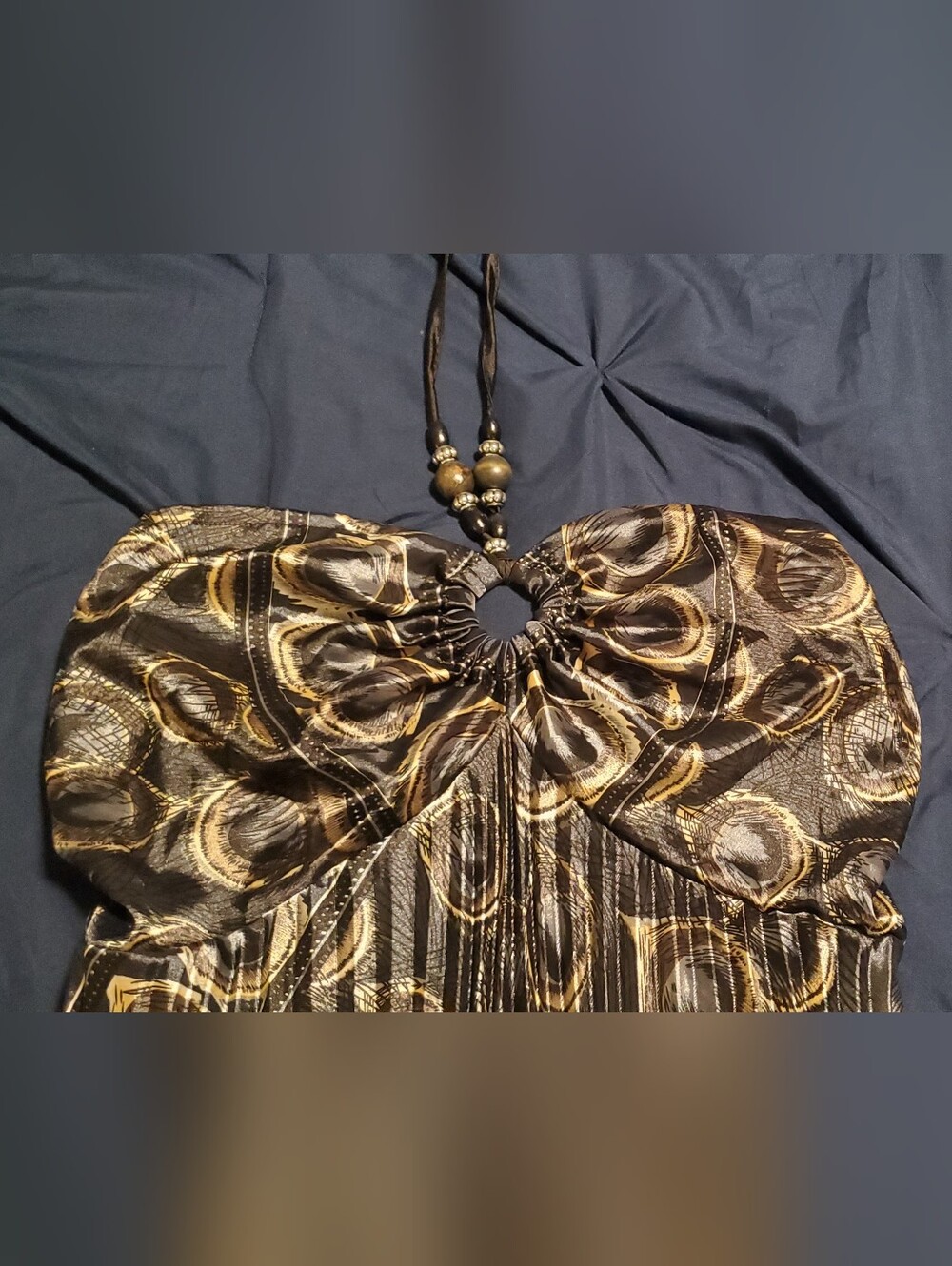 Peacock Print Maxi Dress - Picture 4 of 7